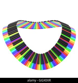 isolated piano keyboard in rainbow colors Stock Photo