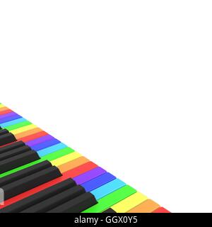 isolated piano keyboard in rainbow colors Stock Photo