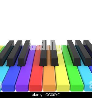 isolated piano keyboard in rainbow colors Stock Photo