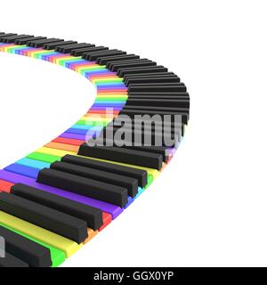 isolated piano keyboard in rainbow colors Stock Photo