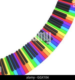 isolated piano keyboard in rainbow colors Stock Photo