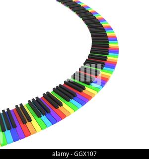 isolated piano keyboard in rainbow colors Stock Photo