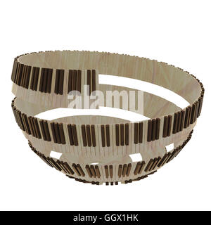 Spherical shaped piano keyboard design render 3d Stock Photo