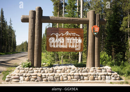 Beautiful entry sign for a National Park Service Area Stock Photo