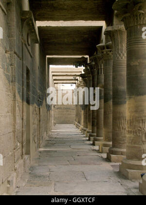 The Ptolemaic Temple of Philae was moved from its original location to the High Dam – Aswan, Egypt. Stock Photo