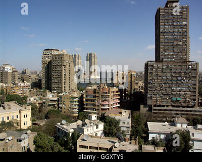 View of the Zamalek area of Cairo – Egypt. Considered an upscale neighborhood in Cairo. Stock Photo