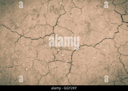 Cracked ground texture background in vintage style Stock Photo