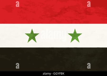 True proportions Syria flag with texture Stock Vector