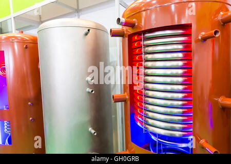 Prepared boiler for heating water Stock Photo