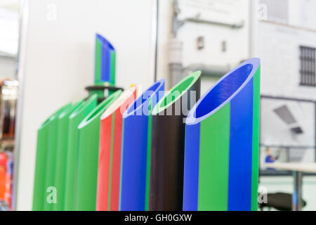 Samples of plastic pipes Stock Photo