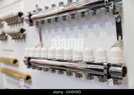 Heating floor system collector Stock Photo