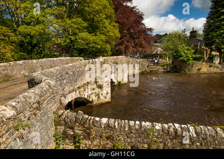 UK, England, Derbyshire, Ashford in the Water, sheepwash bridge over River Wye Stock Photo