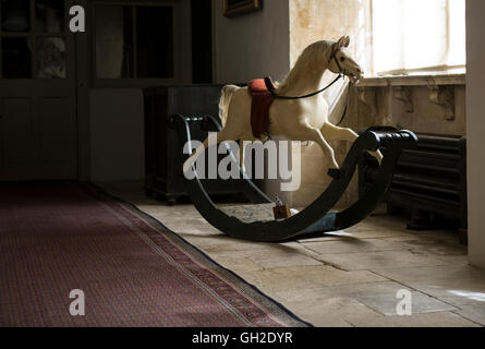 Old Rocking Horse, Lacock Abbey, Lacock, Wiltshire, England Stock Photo