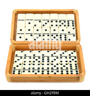 domino in box isolated on white background Stock Photo