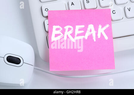 Break work lunch working relax office computer keyboard Stock Photo