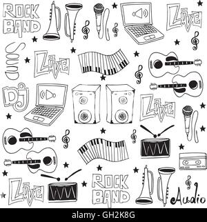 Doodle of music set tools Stock Vector