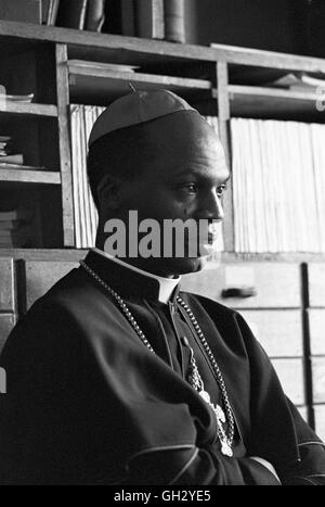 Laurean Rugambwa in his office at his church in Tanganyika (Tanzania), 1960. Stock Photo