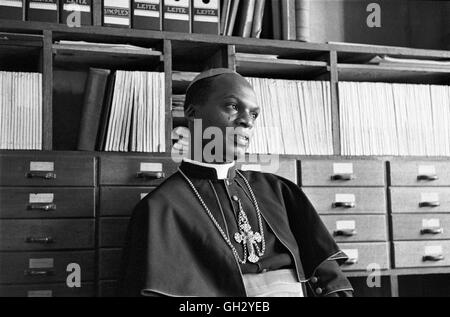 Laurean Rugambwa in his office at his church in Tanganyika (Tanzania), 1960. Stock Photo