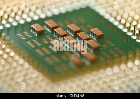 Macro shot of a computer processor Stock Photo