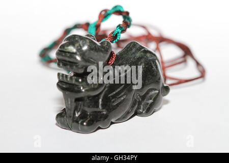 Jade Chinese Lion pendants Stock Photo