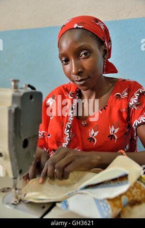 geography / travel, Cameroon, sempstress, Ngaoundere, province Adamaoua, Africa, Additional-Rights-Clearance-Info-Not-Available Stock Photo