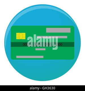 Credit card icon flat. Credit card isolated for shopping with money, vector illustration Stock Photo