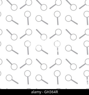 Seamless pattern with magnifying glass. Search tool equipment, vector illustration Stock Photo