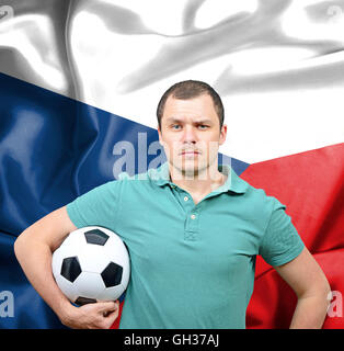 Proud football fan of Czech Republic Stock Photo