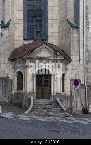 Side entrance to the church of Saint Catherine in the former mininig city Banska Stiavnica, Slovakia, which is part of UNESCO Wo