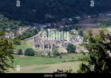 Tintern Abbey is situated adjacent to the village of Tintern in Monmouthshire, on the Welsh bank of the River Wye. Stock Photo