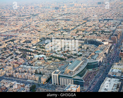 RIYADH - FEBRUARY 29: Aerial view of Riyadh downtown on February 29, 2016 in Riyadh, Saudi Arabia. Stock Photo