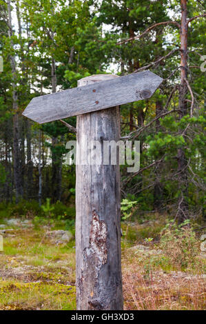 old empty wooden pointer in the forest Stock Photo - Alamy
