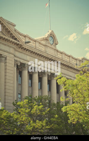 The Weld county courthouse in Greeley, Colorado USA. Retro instagram look. Stock Photo