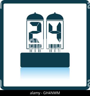 Electric numeral lamp icon. Shadow reflection design. Vector illustration. Stock Vector