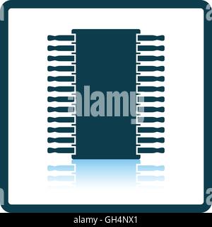 Chip icon. Shadow reflection design. Vector illustration. Stock Vector