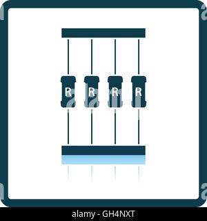 Resistor tape icon. Shadow reflection design. Vector illustration. Stock Vector