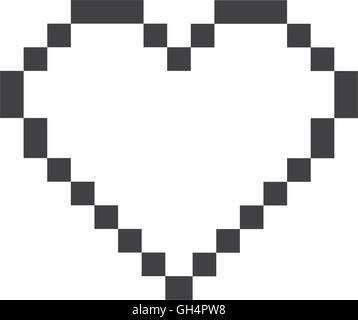 heart pixel love romatic icon. Vector graphic Stock Vector Image & Art ...