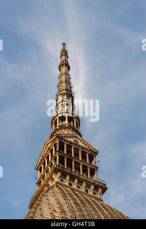 Dome of the beautiful mole Antonelliana landmark. Turin, Piemonte. Italy Stock Photo