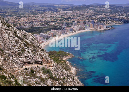 geography / travel, Spain, view towards the skyline of Calpe and the ...