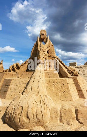 Sand sculpture in Lappeenranta Sandcastle, Finland Stock Photo