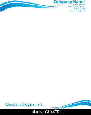 Blue Wave Professional Letterhead Template Stock Photo