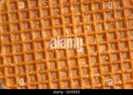 dutch caramel waffle surface sweet food background Stock Photo
