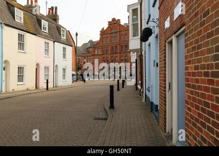 Street leading to Brewers Quay,Weymouth,Dorset,UK Stock Photo