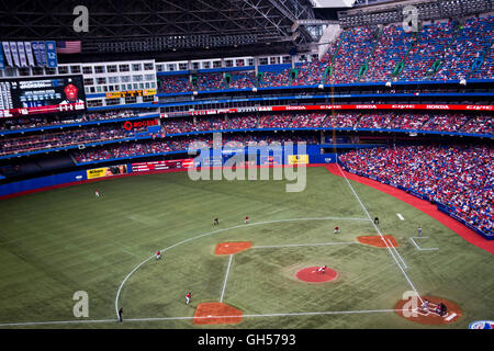 The Toronto Blue Jays play the Detroit Tigers on Canada Day at the Rogers Centre in Toronto, Canada. Stock Photo