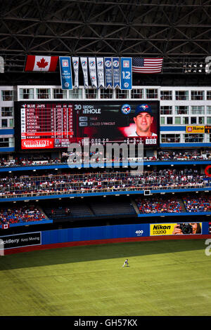 Toronto Blue Jays centre fielder Randal Grichuk, right, celebrates his ...