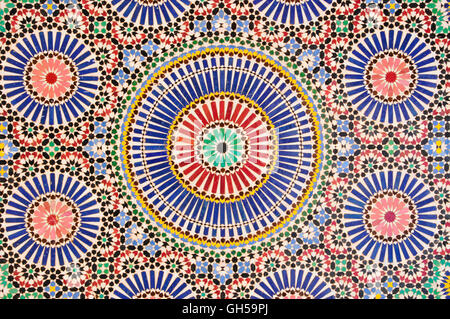 geography / travel, Morocco, wall mosaic in the patio of the Marrakesh Museum in the Madinah (old town) of Marrakech, Africa, Additional-Rights-Clearance-Info-Not-Available Stock Photo