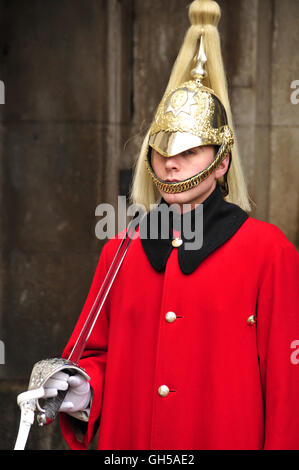 geography / travel, Great Britain, Horse Guard in front of the barrack of the Household Cavalry (elite troop), White Hall, London, England, Additional-Rights-Clearance-Info-Not-Available Stock Photo