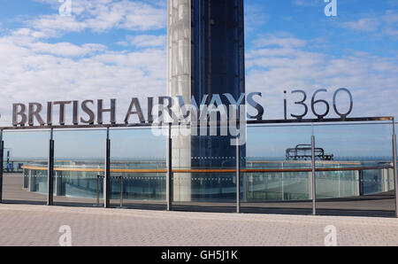 The British Airways i360 observation tower Brighton seafront UK which opened to the public in August 2016 Stock Photo