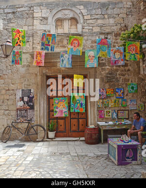 Artist's open-air studio, Trogir, Croatia Stock Photo