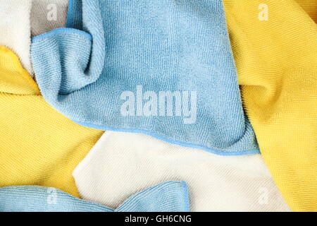Various colored microfiber cloths Stock Photo